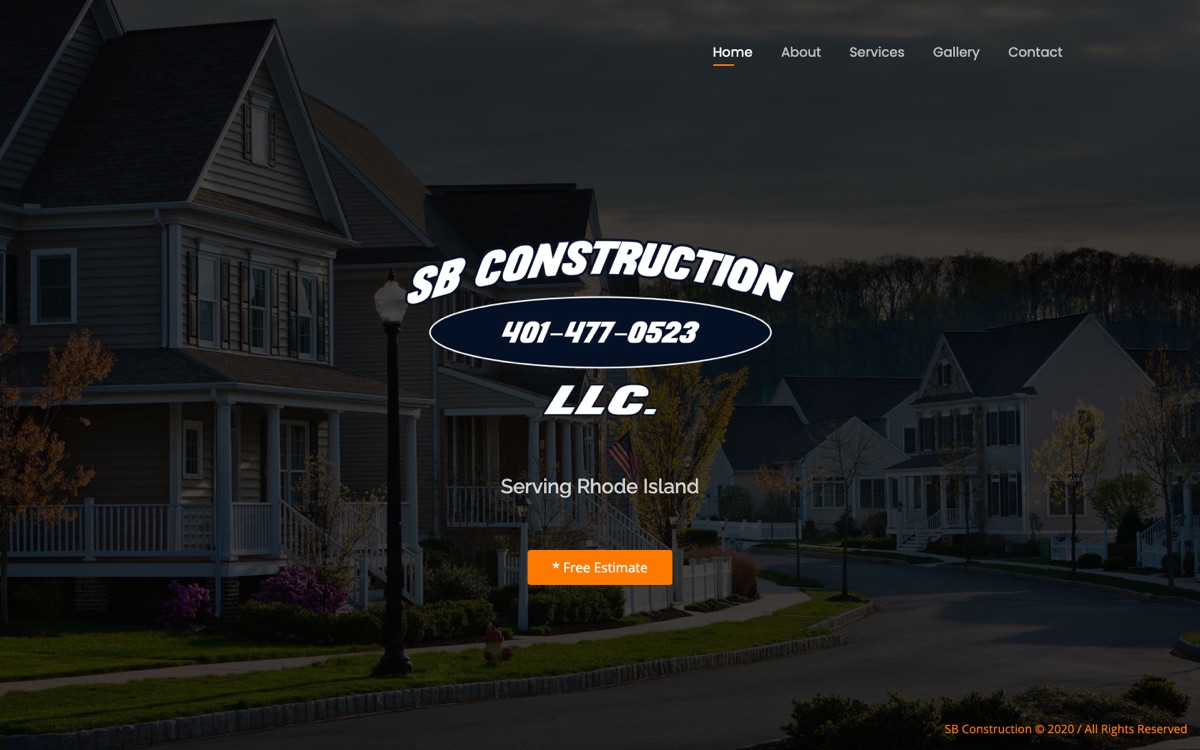 SB Construction website